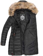 Marikoo Rose Damen Lange Winter Steppjacke Schwarz-Größe M - Gr. 38