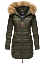 Marikoo Rose Damen Lange Winter Steppjacke Grün-Größe XS - Gr. 34