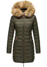 Marikoo Rose Damen Lange Winter Steppjacke Grün-Größe XS - Gr. 34