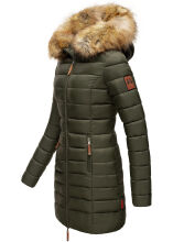 Marikoo Rose Damen Lange Winter Steppjacke Grün-Größe XS - Gr. 34