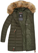 Marikoo Rose Damen Lange Winter Steppjacke Grün-Größe XS - Gr. 34