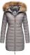 Marikoo Rose Damen Lange Winter Steppjacke Grau-Größe XS - Gr. 34