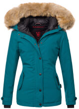 Navahoo Laura ladies winter jacket with faux fur - Petrol-Gr.XS