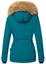 Navahoo Laura ladies winter jacket with faux fur - Petrol-Gr.XS