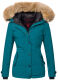 Navahoo Laura ladies winter jacket with faux fur - Petrol-Gr.XS