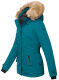 Navahoo Laura ladies winter jacket with faux fur - Petrol-Gr.XS