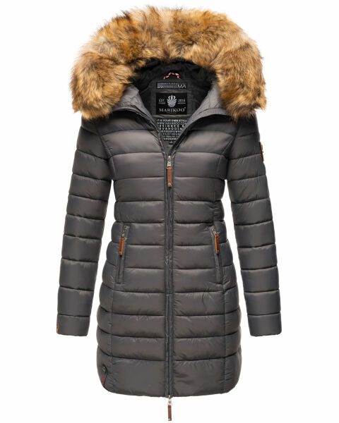 Marikoo Rose ladies long winter quilted jacket parka -