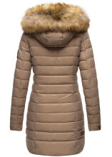 Marikoo Rose Damen Lange Winter Steppjacke Taupe-Größe XS - Gr. 34