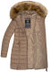 Marikoo Rose Damen Lange Winter Steppjacke Taupe-Größe XS - Gr. 34