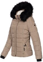 Navahoo Miamor ladies winter quilted jacket with teddy fur - Taupe-Gr.XS