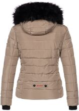 Navahoo Miamor ladies winter quilted jacket with teddy fur - Taupe-Gr.XS