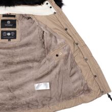 Navahoo Miamor Damen Winter Steppjacke gefüttert mit Teddyfell Taupe Größe S - Gr. 36