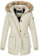 Navahoo Schneeengel Damen Winterjacke warm gefüttert mit Kapuze Creme Größe XS - Gr. 34