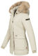 Navahoo Schneeengel Damen Winterjacke warm gefüttert mit Kapuze Creme Größe XS - Gr. 34