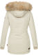 Navahoo Schneeengel Damen Winterjacke warm gefüttert mit Kapuze Creme Größe XS - Gr. 34
