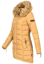 Navahoo Papaya Damen gesteppte Winterjacke mit Doppelzipper und gefüttert Camel Größe M - Gr. 38