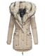 Navahoo Sweety 2 in 1 ladies parka winterjacket with fur collar - Taupe-Gr.S