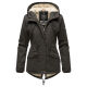 Marikoo Manolya Damen Parka Winterjacke mit Teddyfell Anthrazit Größe S - Gr. 36
