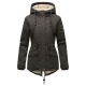 Marikoo Manolya Damen Parka Winterjacke mit Teddyfell Anthrazit Größe L - Gr. 40