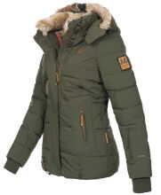 Marikoo Nekoo ladies winterjacket lined with faux fur - Olive-Gr.M