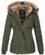 Marikoo Nekoo ladies winterjacket lined with faux fur - Olive-Gr.M