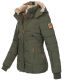 Marikoo Nekoo ladies winterjacket lined with faux fur - Olive-Gr.M