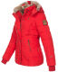 Marikoo Nekoo ladies winterjacket lined with faux fur - Red-Gr.XS