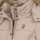 Marikoo Nekoo warm gefütterte Damen Winterjacke mit Kunstfell Taupe Größe XXL - Gr. 44