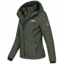 Marikoo Erdbeere Damen Übergangsjacke leicht gefüttert mit Kapuze Olive Größe L - Gr. 40