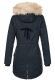 Navahoo Bombii ladies winter jacket long with faux fur - Navy-Gr.XS