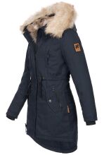 Navahoo Bombii ladies winter jacket long with faux fur - Navy-Gr.XL