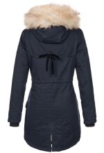 Navahoo Bombii ladies winter jacket long with faux fur - Navy-Gr.XL
