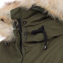 Navahoo Bombii ladies winter jacket long with faux fur - Olive-Gr.XS