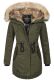 Navahoo Bombii ladies winter jacket long with faux fur - Olive-Gr.XS