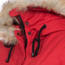 Navahoo Bombii Damen Winterjacke lang mit Kunstfell Rot Größe XS - Gr. 34