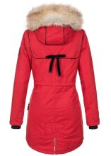 Navahoo Bombii ladies winter jacket long with faux fur - Red-Gr.XL
