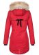 Navahoo Bombii ladies winter jacket long with faux fur - Red-Gr.XL