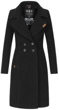 Navahoo Wooly Damen Trenchcoat Winter Mantel Schwarz...