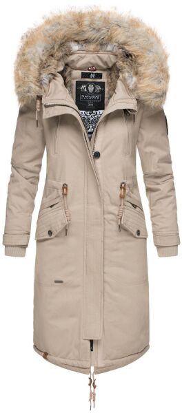 Navahoo Kin-Joo ladies parka winter jacket with hood - Taupe-Gr.XS