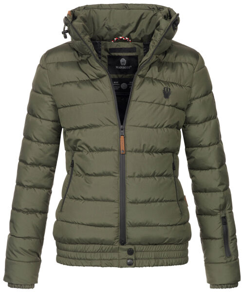 Marikoo Poison Damen Steppjacke Stehkragen Forest-Green-Gr.M