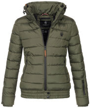 Marikoo Poison Damen Steppjacke Stehkragen Forest-Green-Gr.M