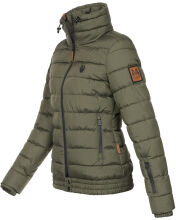 Marikoo Poison Damen Steppjacke Stehkragen Forest-Green-Gr.XL