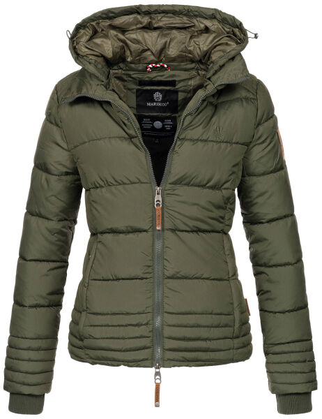 Marikoo Sole Damen Winter Steppjacke mit Kapuze Forest-Green-Gr.XS