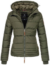 Marikoo Sole Damen Winter Steppjacke mit Kapuze Forest-Green-Gr.XS