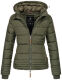 Marikoo Sole Damen Winter Steppjacke mit Kapuze Forest-Green-Gr.XS