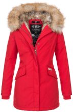 Navahoo Christal ladies winter jacket parka with faux fur - Red-Gr.S