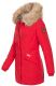 Navahoo Christal ladies winter jacket parka with faux fur - Red-Gr.M