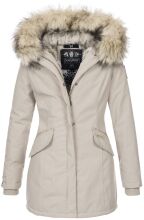 Navahoo Christal ladies winter jacket parka with faux fur - Beige-Gr.XS