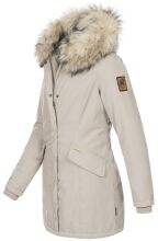 Navahoo Christal ladies winter jacket parka with faux fur - Beige-Gr.XS