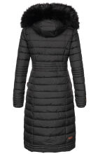 Navahoo Umay Damen lange Winterjacke mit Fellkragen Schwarz-Gr.XL